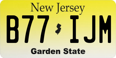 NJ license plate B77IJM