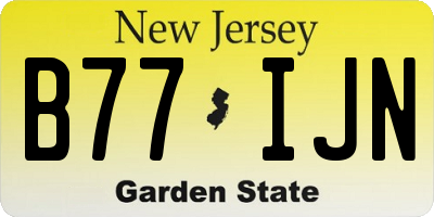 NJ license plate B77IJN