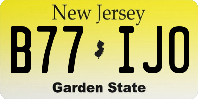 NJ license plate B77IJO