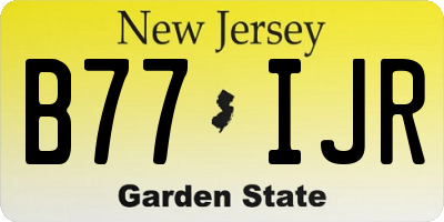 NJ license plate B77IJR