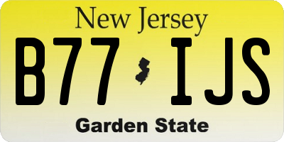 NJ license plate B77IJS