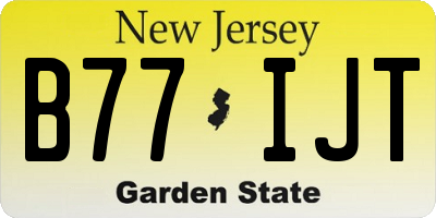 NJ license plate B77IJT