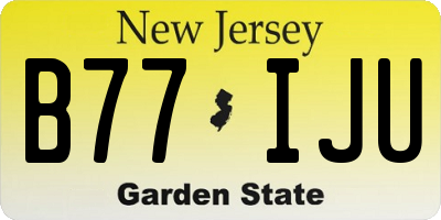 NJ license plate B77IJU