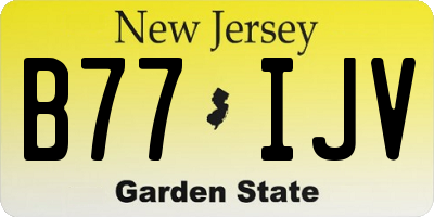 NJ license plate B77IJV