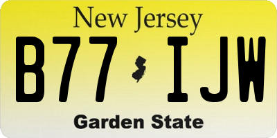 NJ license plate B77IJW