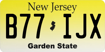 NJ license plate B77IJX