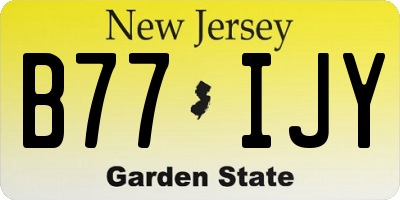 NJ license plate B77IJY