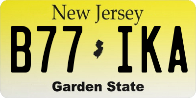 NJ license plate B77IKA
