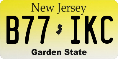 NJ license plate B77IKC