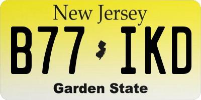 NJ license plate B77IKD