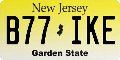 NJ license plate B77IKE