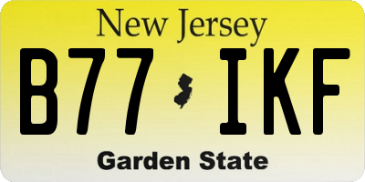 NJ license plate B77IKF