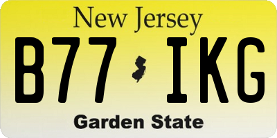 NJ license plate B77IKG