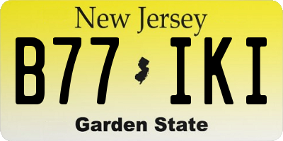 NJ license plate B77IKI