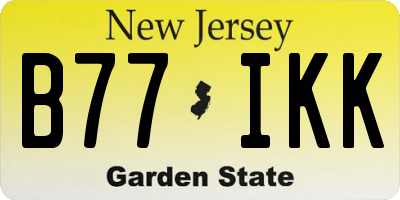 NJ license plate B77IKK