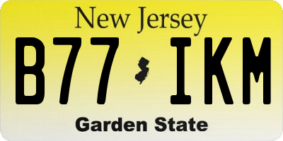 NJ license plate B77IKM