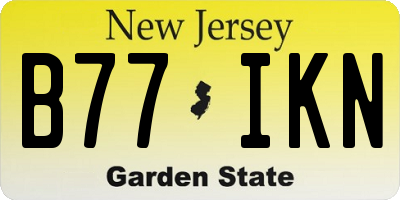 NJ license plate B77IKN