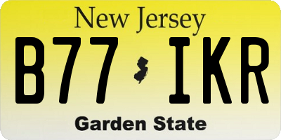 NJ license plate B77IKR