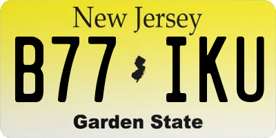 NJ license plate B77IKU