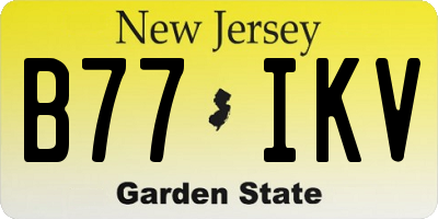 NJ license plate B77IKV