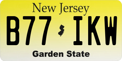 NJ license plate B77IKW