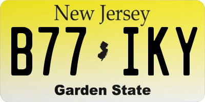 NJ license plate B77IKY