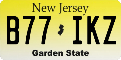 NJ license plate B77IKZ