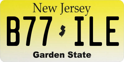 NJ license plate B77ILE