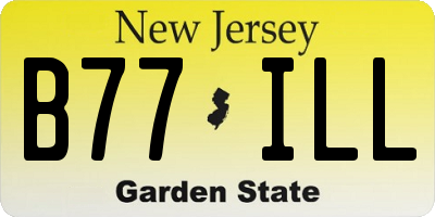 NJ license plate B77ILL