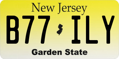 NJ license plate B77ILY