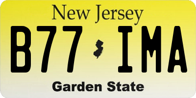 NJ license plate B77IMA