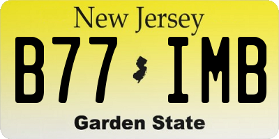 NJ license plate B77IMB