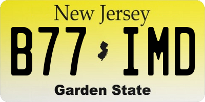 NJ license plate B77IMD
