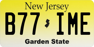 NJ license plate B77IME