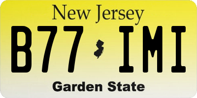 NJ license plate B77IMI