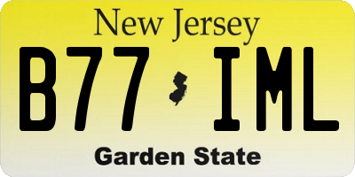NJ license plate B77IML