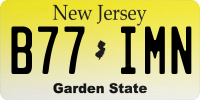 NJ license plate B77IMN
