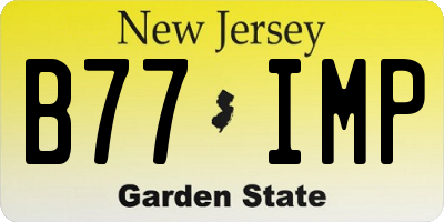 NJ license plate B77IMP