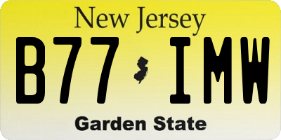 NJ license plate B77IMW