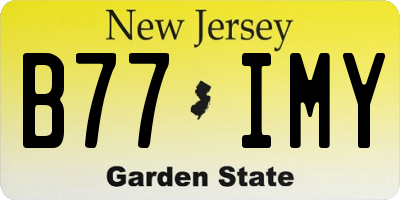 NJ license plate B77IMY