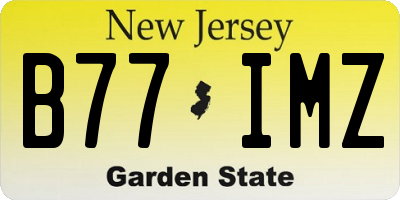 NJ license plate B77IMZ