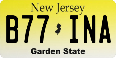 NJ license plate B77INA