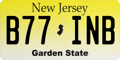 NJ license plate B77INB