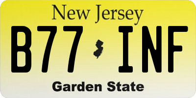 NJ license plate B77INF