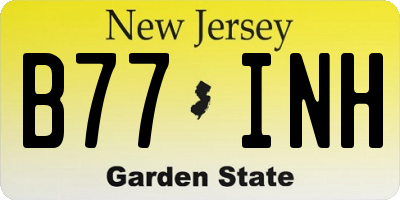 NJ license plate B77INH