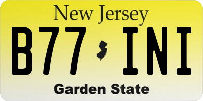 NJ license plate B77INI