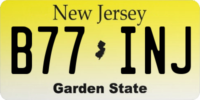 NJ license plate B77INJ