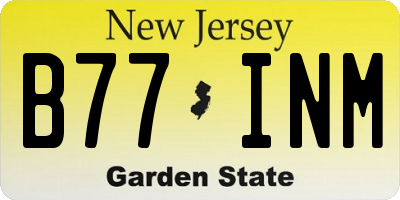 NJ license plate B77INM