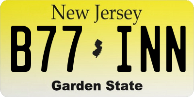 NJ license plate B77INN