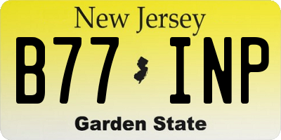 NJ license plate B77INP